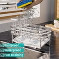 thumbnail image 5 of HapiRm Multifunctional Sink Caddy with Self-draining Tray, Sponge Holder with Detachable Brush Holder, Rustproof Stainless Steel Kitchen Sink Organizer-Silver, 5 of 7