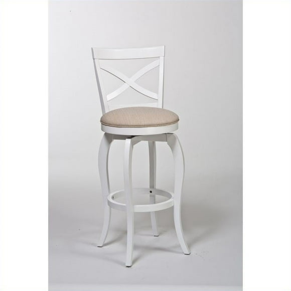 Hillsdale Ellendale 40" Fabric Transitional Counter Stool in White/Beige