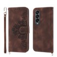 thumbnail image 2 of Dteck Wallet Phone Case for Samsung Galaxy Z Fold 4, Galaxy Z Fold4 Case with Card Slots Wrist Lanyard Shoulder Strap, Embossed PU Leather Shockproof Folio Flip Stand Case for Samsung Z Fold4 5G,Brown, 2 of 7