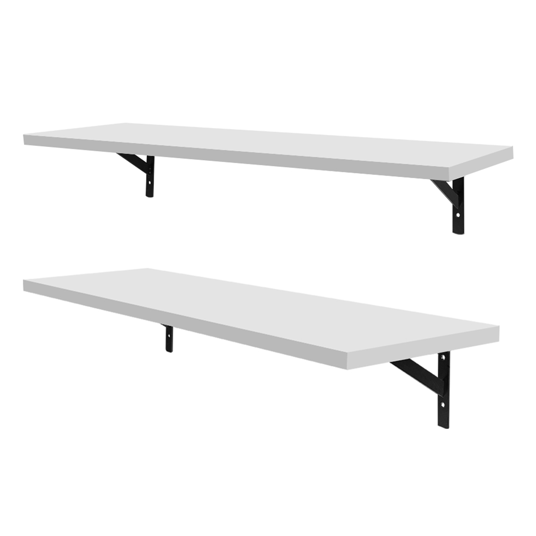 Cterwk 2 Display Floating Shelves Wall Mounted with Bracket, White