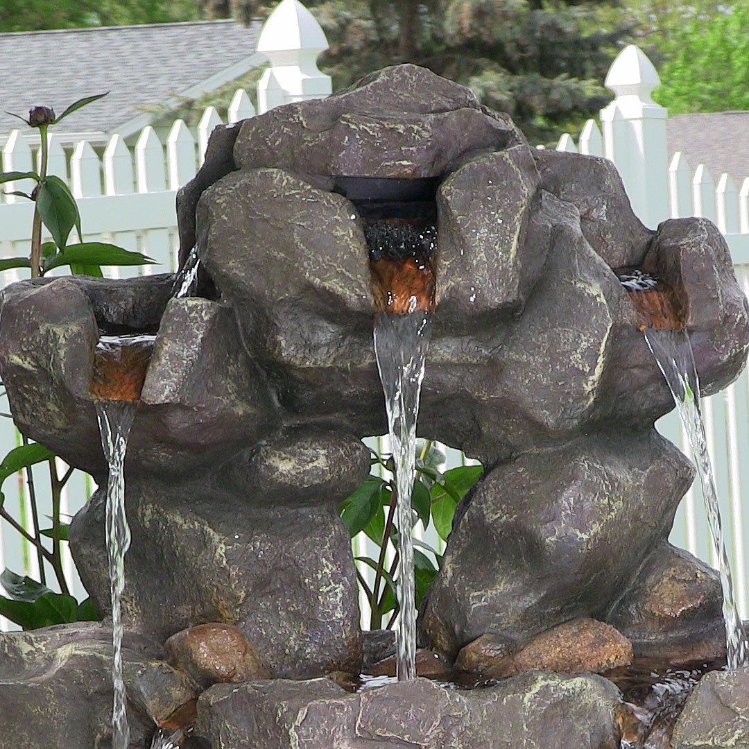 Download Sunnydaze Layered Rock Waterfall Fountain With Led Lights Outdoor Rock Fountain Backyard Water Feature For The Patio Lawn Garden 32 Inch Tall Walmart Com Walmart Com