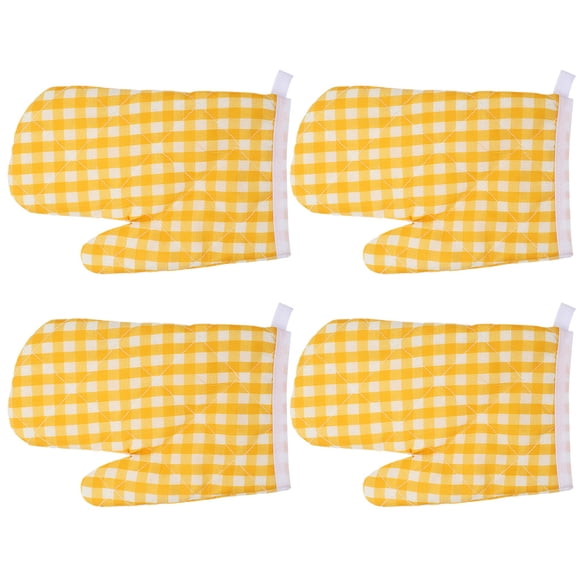 HAMPPLIES Kitchen Oven Gloves Polyester Heat Resistant 4pcs
