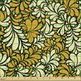 thumbnail image 2 of Floral Upholstery Fabric by the Yard, Autumn Leaves Look Swirly Flower Petals Paisley Like Ornamental Fall Bouquets, Decorative Fabric for DIY and Home Accents, Apricot and Cream by Ambesonne, 2 of 5