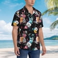 thumbnail image 5 of Balery Hibiscus Rose Print Men's Hawaiian Shirts Short Sleeve Beach Shirt Relaxed Fit Vacation Button Down Shirts-Large, 5 of 9