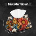 thumbnail image 6 of Lsque Colorful Vintage Floral Pattern Printed Long Tissue Box Cover Holder, Facial Paper Organizer Dispenser,Triangle with Bottom Belt, PVC Leather Decorative Organizer, 6 of 9