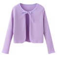thumbnail image 2 of AUDeals Girls Ribbed Tie Front Cardigan - Long Sleeve Cropped Lightweight Knit Sweater Cover Up for Girls Fall Winter Layering Wear, 2 of 6