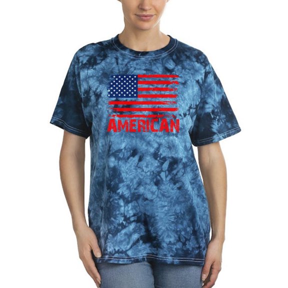 American Flag 4Th Of July. Tie Dye Crystal Women -Image by Shutterstock, Female Small