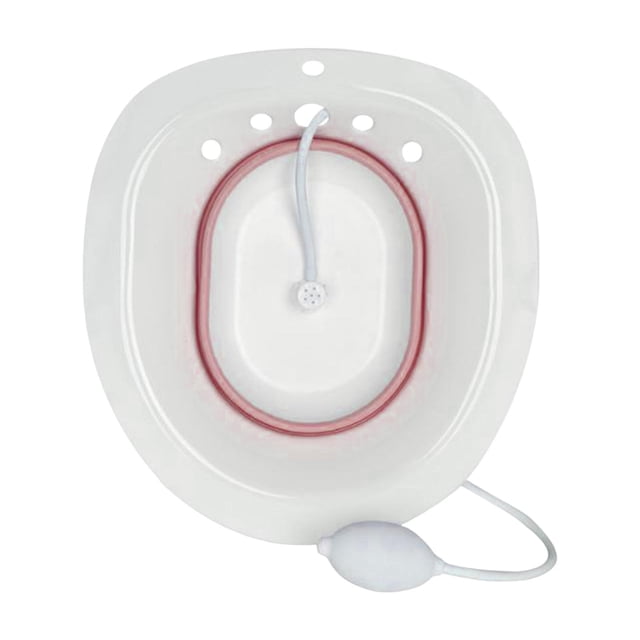 Inodoro plegable Sitz Bath con Flusher Uso en el hogar Inodoro Bañera Anti Desbordamiento Reutilizable Rosa Zulema Bañera de asiento para inodoro
