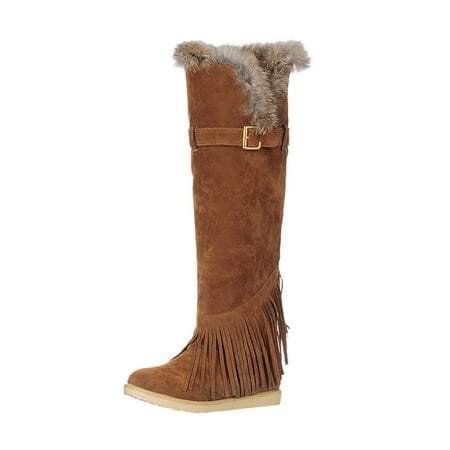 

Mackneog Winter Breathable T el Flats Retro Suede Thermal Colors Thigh Shoes Boots Women s Women s Boots Gift on Clearance