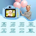 thumbnail image 2 of Mini cámara digital para niños con doble lente + lector de tarjetas USB con tarjeta TF de 32 GB (azul), 2 of 9