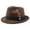 Coffee-a, variant on PLHWHYQ Vintage Short Brim Hat for Men Women, Faux Suede Dress Hat with Decorative Feather & Metal Badge Coffee-b A