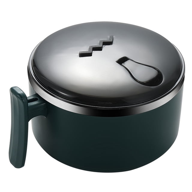 MasteelfCA Bol à Nouilles Instantanées avec Poignée et Couvercle Bol en Acier Inoxydable Récipient à Soupe