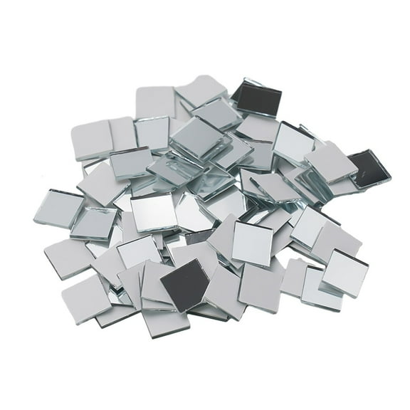 100Pcs Self-Adhesive Real Glass Mini Square Mirror Mosaic Tiles Sticker Bathroom Diy Handmade Craft Home Decoration 10X10Mm