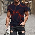 thumbnail image 2 of KIHOUT New Arrivals Summer Mens T-shirts , Men Print Short Sleeve Round Neck Shirts Casual Fashion Graphic Tees Top, Fathers Day Gifts Red S, 2 of 5