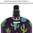 thumbnail image 4 of Square 2Pack PU Leather Cactus Cruise Luggage Tag with Privacy Cover and Name ID Tag for Travel Handbags Backpacks Luggage Tags, 4 of 6