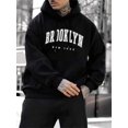 thumbnail image 2 of Sudadera con capucha y estampado de Brooklyn New York para hombre, cuello redondo, combina con todo, holgada y cómoda, sudadera básica de polar a la moda, ropa de otoño, 2 of 4