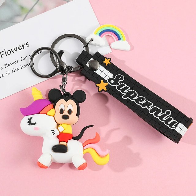 LLavero de figuras de acción Sanrio de Anime Kawaii para niñas, lindo llavero de unicornio de Hello Kitty, mochila de moda, llavero colgante de Pikachu Fivean unisex