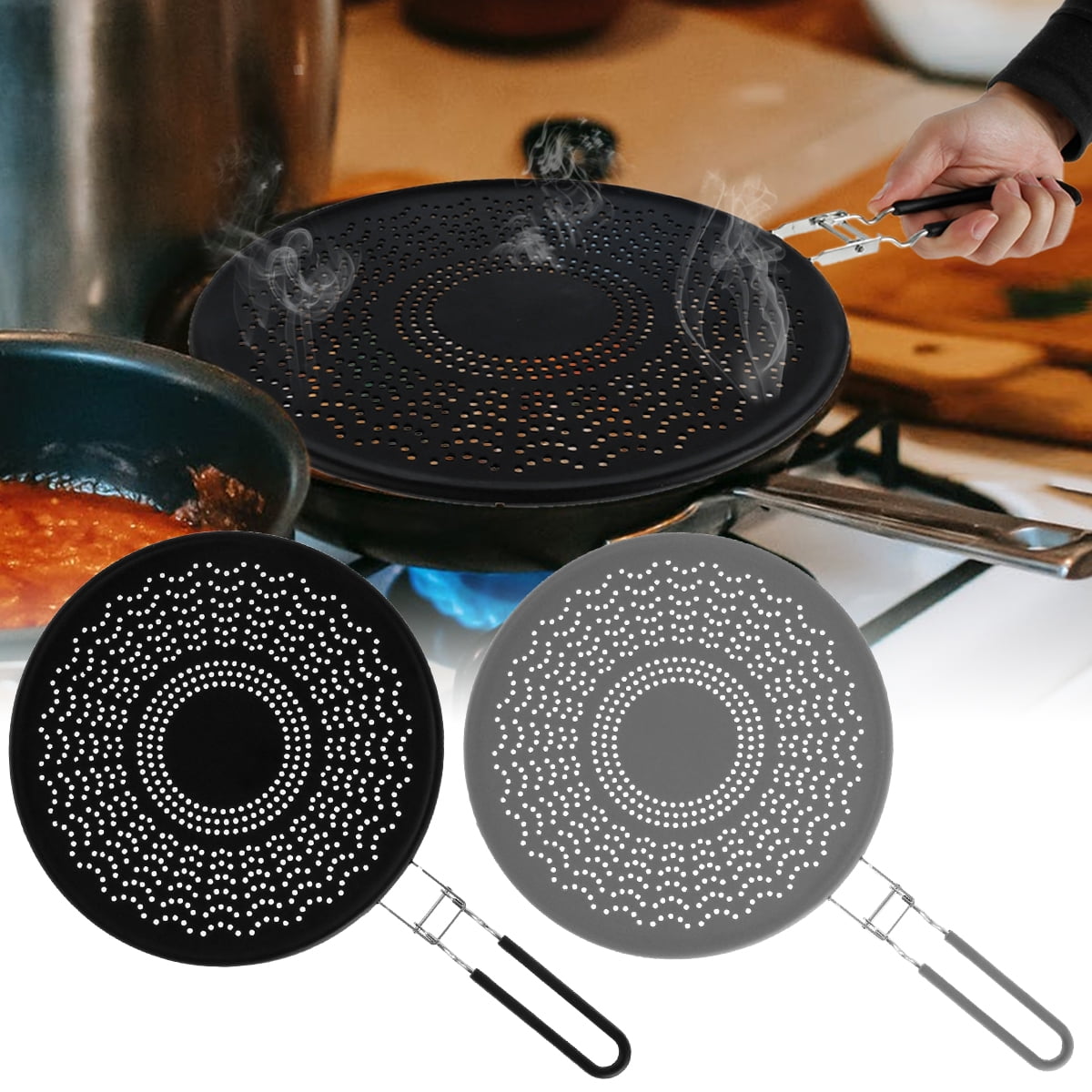 Kitchen Tools & Gadgets Timagebreze Silicone Splatter Screen for Frying Pan,Grease Splatter