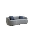 thumbnail image 2 of 3 Seat Curved Leisure Sofa, Lazy Sleeper Sofa Upholstered Cloud Sofa Couch with Curved Thickened Backrest, Modern Lounge Couch for Living Room Bedroom Office, 86.61”Wx35.43”Dx27.55''H, Grey, 2 of 6