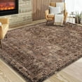 thumbnail image 5 of Vintage Floral 10x13 Rugs Reddish Brown Washable Area Rug for Bedroom Living Room Non Slip Boho Rug Thin Printed Faux Wool Soft Floor Carpet for Dining Room Nursery Playroom Indoor Office, 5 of 8
