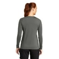 thumbnail image 2 of Sport Tek Adult Female Women Plain Long Sleeves T-Shirt Dark Smoke Gry Small, 2 of 4