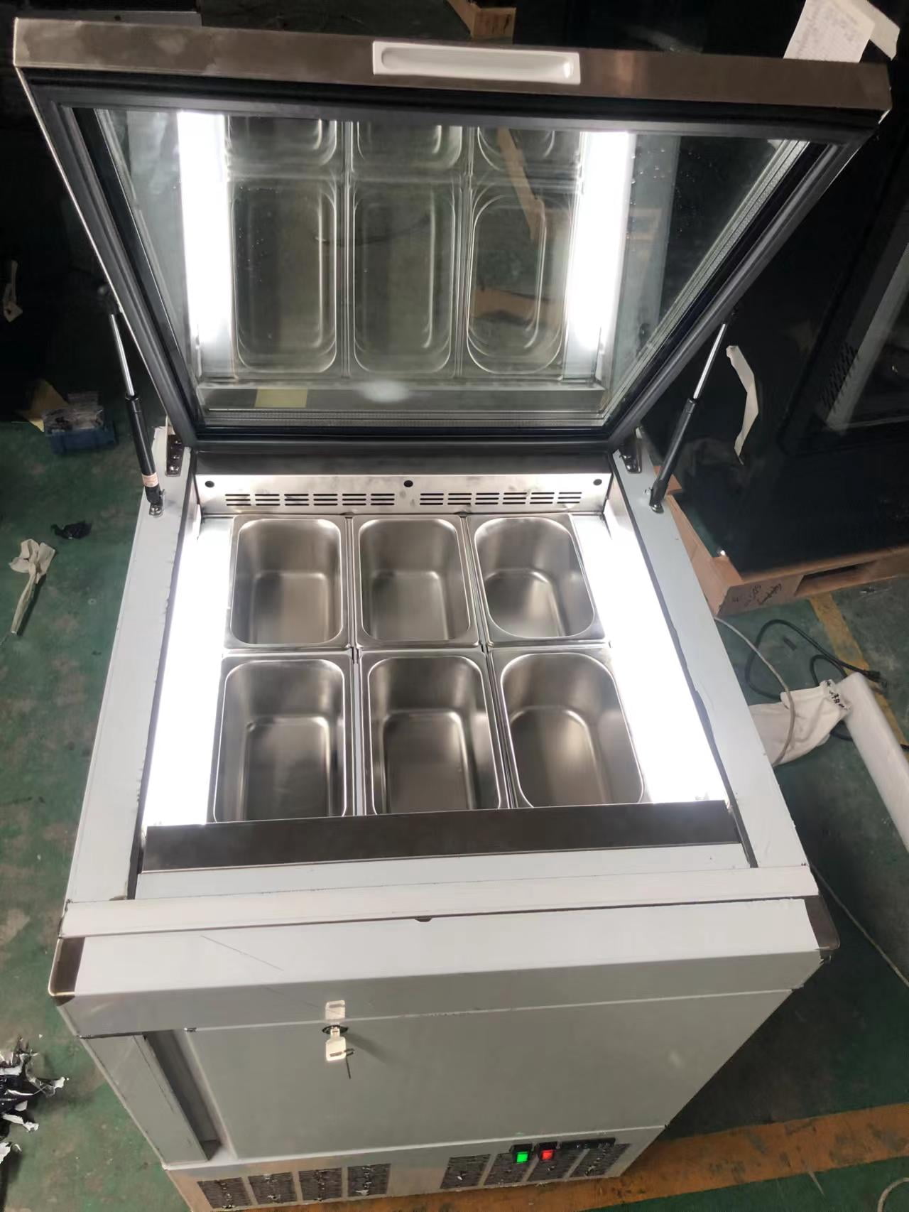 Kolice Commercial Desktop 6 Drums Ice Cream Display Showcase Freezer,Tabletop Ice Cream Display Freeze