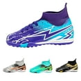 thumbnail image 4 of TIREOW Kid Boys Girls Soccer Cleats Youth Firm Ground Lace-Up Non-Slip Sports Shoes Athletic Outdoor Football Shoes Baseball Outdoor Training Sneaker, 4 of 5