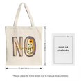 thumbnail image 3 of Stylish Cream Tote Bag with Bold ' NO ' Design & Sunflower Accents - Perfect for Shopping Travel & Parties - Reusable Canvas Bag, 3 of 4