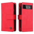 thumbnail image 3 of Case for Google Pixel 6 5G Cover Zipper Pocket Wallet Case Magnetic Protective - Red, 3 of 5