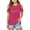 Hot Pink, variant on Girls Tshirts Letter Print Short Sleeve Shirts Cut-Out Design Crewneck Tee Tops Girls Shirts Size 5-6 Years