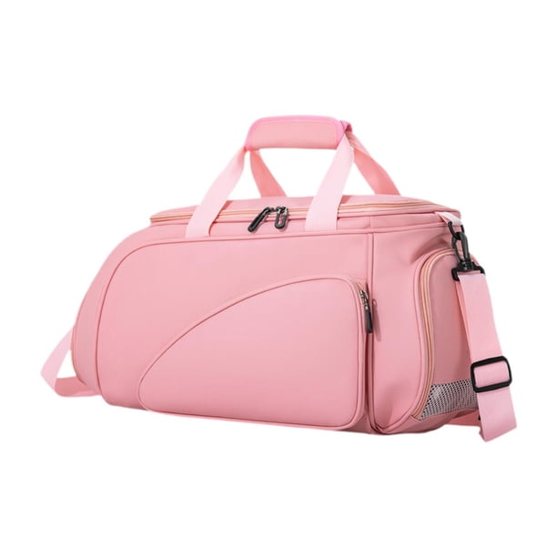 Bolsa para tenis de mesa, portaequipaje de ping pong, separación entre seco y húmedo, multibolsillos Rosa