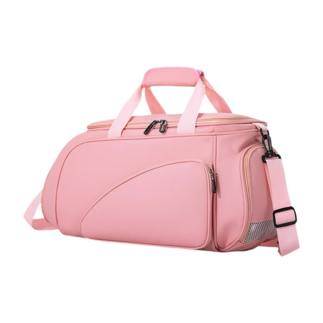 koolsoo Table Tennis Bag Large Capacity Storage Crossbody Tote for Ping Pong Paddles Pink