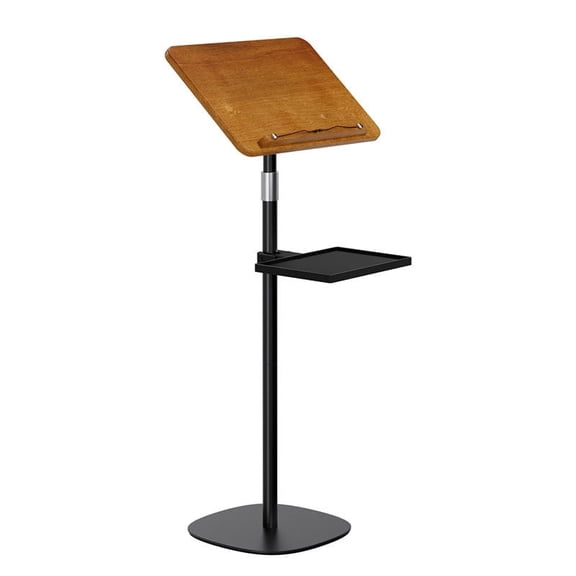 Lectern Podium with Storage Tray, Adjustable Height Floor Standing Podium Stand, Mobile Presentation Lectern for Church, School, Conference, Speech, and Events