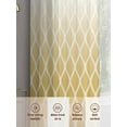 thumbnail image 6 of Abstract Art Sheer Curtains 54 Inches Long 2 Panels Classic Yellow Line Gradient Decoration Light Filtering Semi Sheer Window Curtains Drapes for Bedroom Living Room 52"x54", 6 of 7