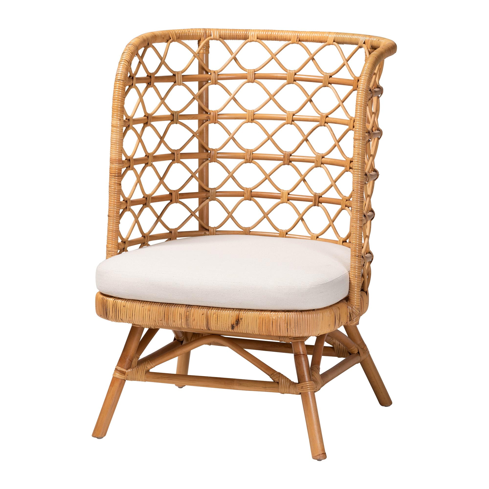 bali & pari Tania Boho Accent Chair, Light Honey