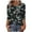 Black, variant on Taqqpue Womens 3/4 Length Sleeve Shirts Dressy Casual Flower Printed Crew-Neck Half Sleeve T Shirt Loose Fit Plus Size Blouse Tops