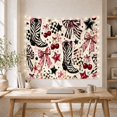thumbnail image 5 of Zebra Cowboy Boots Among Pink Bows and Cherries, Playful Maximalist for Western Fans, Cowgirl Wall Decor, Birthday Gift, Tapestry Wall Hanging for Teen Bedroom and Dorm, 5 of 7