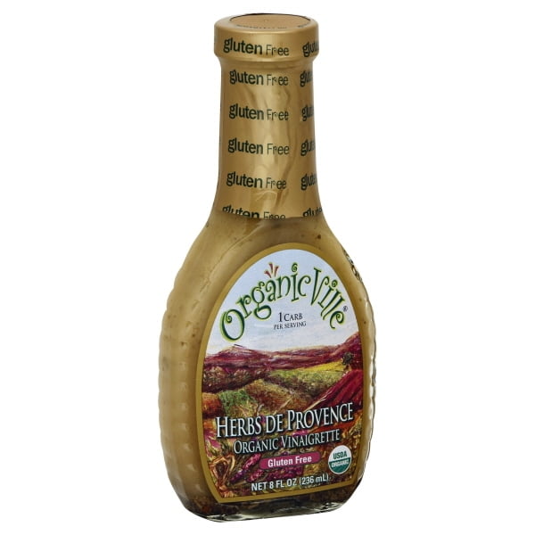 Organicville Herbs de Provence Salad Dressing, 8Ounce Glass Bottles