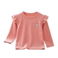 thumbnail image 5 of mgoYE Toddler Baby Girl Ruffle Long Sleeve T-Shirt Cotton Top Tee for Spring/Fall(Pink,5-6 Years), 5 of 5