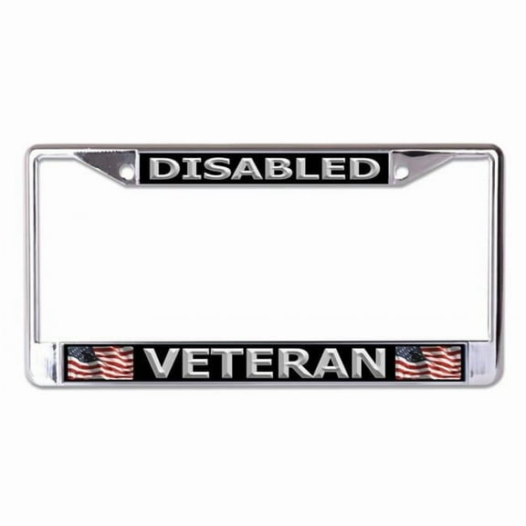 212 Main LPO7269 6 x 12 in. Disabled Veteran No.2 Chrome License Plate Frame