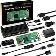GeeekPi Raspberry Pi Zero W Starter Kit, with RPi Zero W Aluminum Case, QC3.0 Power Supply, 20Pin Header, ro USB to