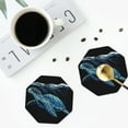 thumbnail image 5 of Disketp Ocean Turtle Funny Coasters,6 Pcs Leather Coasters With Holder, Perfect Housewarming Hostess Gifts,Protect Furniture From Water Marks Scratch And Damage, 5 of 9