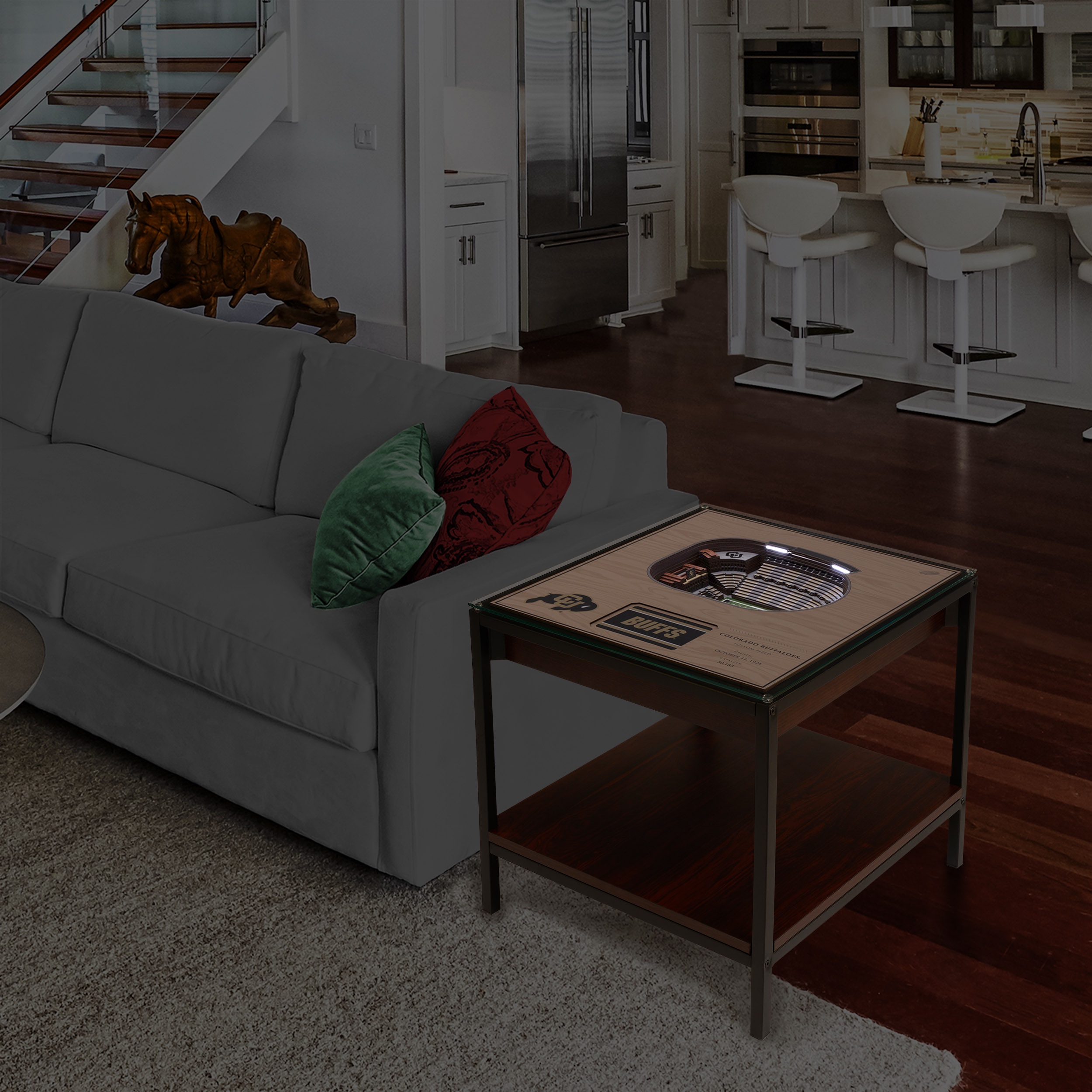 Colorado Buffaloes 25-Layer StadiumViews Lighted End Table