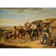 thumbnail image 2 of Dietrich Wilhelm Lindau 24x18 Black Ornate Framed Double Matted Museum Art Print Titled: Peasants at Monte Mario on Their Way to Rome (1826), 2 of 5