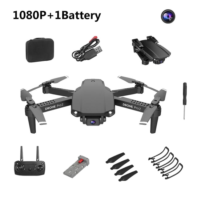 Drone eléctrico 2.4G Drone teledirigido Recargable Quadcopter Flying Toy, Negro, 1080P sidaley EL001752-03B
