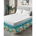 thumbnail image 4 of Welcome Fall Bed Skirt King Size 18 Inch Drop, Thanksgiving Pumpkin Retro Anchor Blue Sea Wrap Around Dust Ruffle Bedskirts, Wrinkle & Fade Resistant Easy Fit Bedskirt with Adjustable Elastic, 4 of 8