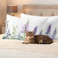 thumbnail image 3 of Lavender Leaf Outdoor Waterproof Pillow Covers, Garden Flora Illustrations Watercolor White Decorative Rectangle Throw Pillowcase Sofa Cushion Sham for Patio/Couch/Chair, 20"x12" 2 Pack, 3 of 8