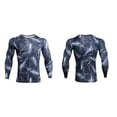 thumbnail image 2 of Soidarity Camisa delgada deportiva de manga larga de estilo informal de diseño Simple para hombre, camisetas estampadas de poliéster con cuello Uniforme atlético Trueno azul L Soidarity OD028984-06, 2 of 6