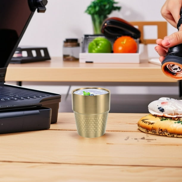 Hytrove Vaso Metálico Dorado Para Café Y Bebidas Multifuncional Apilable Para Almacenamiento Fácil En El Hogar