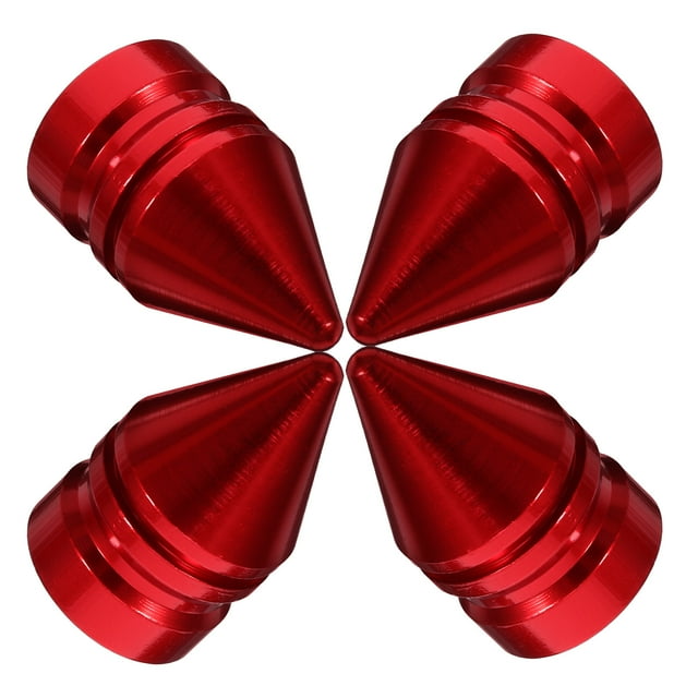 IDEANATEGRATE 4Ud Tapones De Para Neumáticos En Aluminio Rojo Para Accesorios De Carro